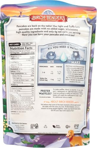 Birch Benders Griddle Cakes, Pancake Waffle Mix Keto, 10 Ounce