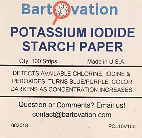 Potassium Iodide Starch Oxidizer Test Paper [Vial of 100 Strips] for Chlorine, Iodine and Peroxide Detection - NOT for Testing THE Body