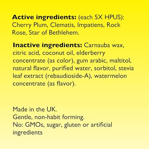 Bach RESCUE PASTILLES, Watermelon Flavor, Stress Relief Lozenges, Homeopathic, Flower Essences, 35 Count