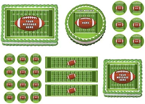 Football Field game Ball 1/4 sheet (10.5 x 8 in.) Edible cake topper image Birthday Party Decoration.