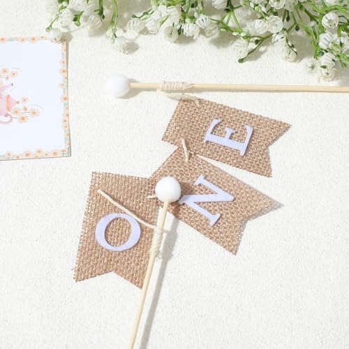 Handmade “ONE” Birthday Cake Topper 1st First Birthday Cake Bunting Perfect for 1st Birthday Cake Decoration Cake Smash and Photo Prop Ideal for Celebrations