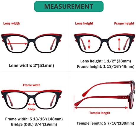 Eyekepper 5-pack Reading Glasses for Women Cat Eye Stylish Readers