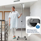 IV Pole with Wheels Medical Portable IV Stand Pole, IV Bag Stand with Removable IV Bag Holder, 47" to 85" Adjustable Height Pole, with 2 Hook & 4 Caster Steel Base