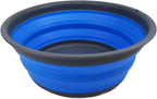 SAMMART 7.5L (1.98 Gallon) Collapsible Tub - Foldable Dish Tub - Portable Washing Basin - Space Saving Plastic Washtub (Grey/Blue)