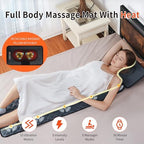 Full Body Massage Mat with Heat Detachable Neck Pillow Vibration Massage Pad with 10 Motors 9 Speeds 9 Modes for Neck Back Pain, Gifts for Men Women at Home Office Use