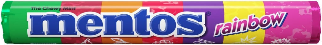 MENTOS CHEWY MINT CANDY ROLL, RAINBOW, NON MELTING, 1.32 OUNCE/14 PIECES