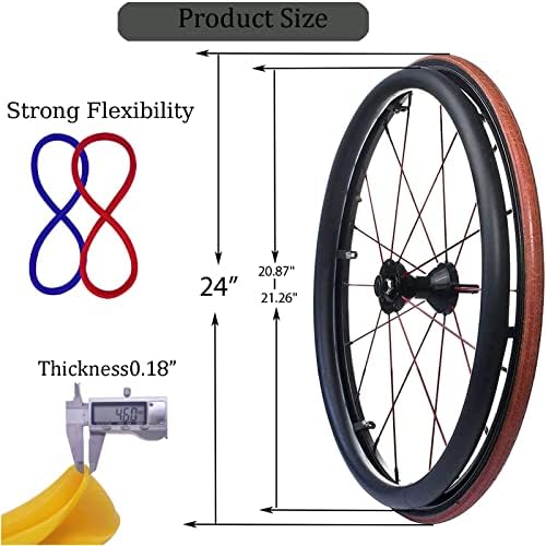 YZRYXHWL Wheelchair Cover Wheelchair Accessories 24in Wheelchair Push Rim Covers 1 Pair Non-Slip Wear-Resistant Hand Push Cover Wheelchair Rear Wheel Push Ring Protective Cover (Color : Black)