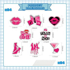 24Pcs Burn Book Cupcake Toppers - Glitter Burn Book Party Decorations for Hot Pink Girls Themed Birthday Party Cake Décor