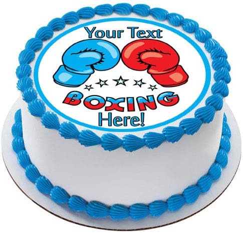 Boxing Gloves - Edible Cake Topper - 7.5" round