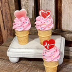 Ercadio 80Pack Edible Valentine's Day Heart Cupcake Toppers Red Edible Heart Cupcake Drink Toppers Picks Valentine's Day Nurses' Day Heart Birthday Mother's Day Party Cake Decorations