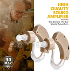 MEDca BTE Hearing Aids for Seniors - Behind the Ear Sound Amplifier Super Mini Size Sound Enhancer For Better Hearing (Pair)