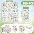 Epakh 200 Pcs Bulk wildflower paper napkins Guest Towels 2 Ply Disposable Floral Dinner Napkins Decorative botanical Hand Towels for Spring Bathroom Wedding Holiday Party, 7.9 x 4.3"