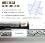 Lenink 30Pcs Wire Shelf Label Holders,Plastic Wire Rack Label Holder,Compatible with Metro 1-1/4in Shelves,Label Area 3in Lx1.25in H (Label Paper Insert Included)