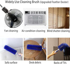 Fan Duster Cleaner Brush (Non-Disassembly Clean), Bendable Cleaning Brush for Tower/Floor/Oscillating Fans/Blind Shutter/Vent/Curtain, Multifunctional Cleaning Brush (Gray)