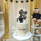 Black Glitter Bruh You Did It Cake Topper, Congrats Grad Cake Decor, So Proud of You, Funny 2026 Senior High School College University Graduation Party Decorations Supplies