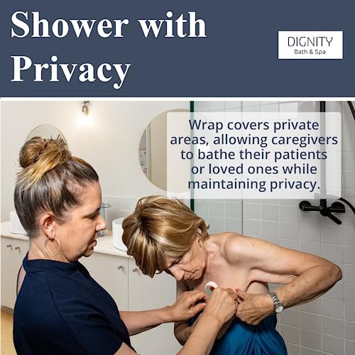 Dignity Bath & Spa Bathing Cover Up for Elderly, Senior & Disabled Men | Provides Privacy & Helps Caregivers with Bathing | Secure & Adjustable | Lightweight, Quick Drying & Non Slip (Men's S/M)