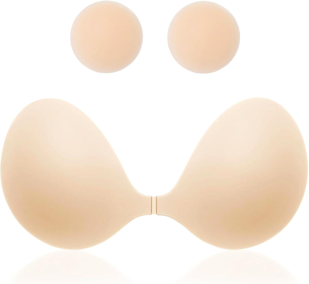 MITALOO Seamless Adhesive Bra Sticky Strapless Invisible Push up Bras Silicone Backless Nipple Cover for Women