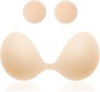 MITALOO Seamless Adhesive Bra Sticky Strapless Invisible Push up Bras Silicone Backless Nipple Cover for Women