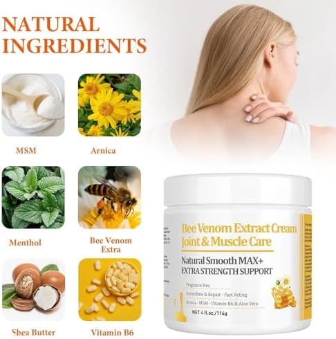 Zealand Bee Venom Professional Serum Treat, Joint & Muscle & Bone Gel - Easy to Use Fast Acting Soothing Effective Help for Back, Neck, Hand, Foot, Knee, Muscle, Shoulder, Hip, Nerves