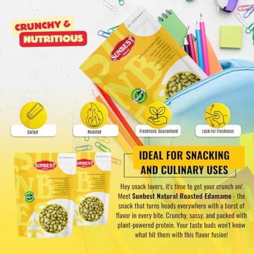 Sunbest Natural Edamame Beans, 4 lbs – Salted & Dry Roasted – Plant-Based Healthy Snack for Adults & Kids – Low Carb, Keto, Vegan & Gluten-Free (64 oz)