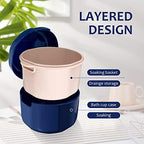 Denture Cup, Denture Bath, Denture Cups for Soaking Dentures, Denture Case with Lid, Denture Bath with Rinsing Basket, Easy to Carry and Clean Retainer Case Denture Cleaning kit