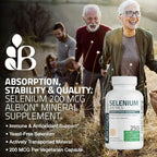 Bronson Selenium 200 mcg – Yeast Free Chelated Amino Acid Complex - Essential Trace Mineral with Superior Absorption, 100 Vegetarian Capsules