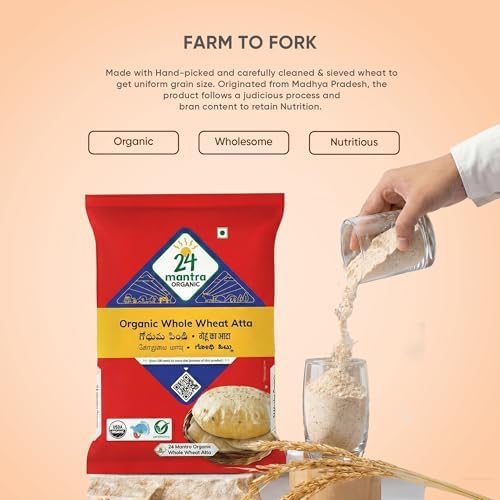 24 Mantra Organic Whole Wheat Atta 1 kg / 2.2lb