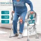 Toilet Seat Riser for Seniors,Heavy Duty Raised Toilet Seat with Handles,Adjustable Width and Height,Elevated Toilet Chair for Elderly,Handicap, Pregnant,Fit Most Toilet,450 LBS