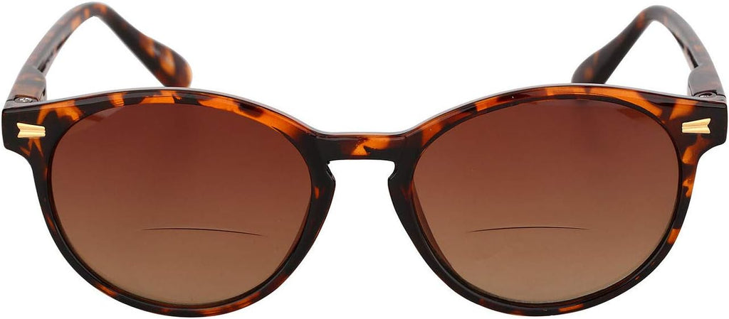 Mass Vision Polarized Bifocal Sunglasses 'The Brilliance' Round Frame Unisex Sun Readers - Spring Hinges & UV400 Protection