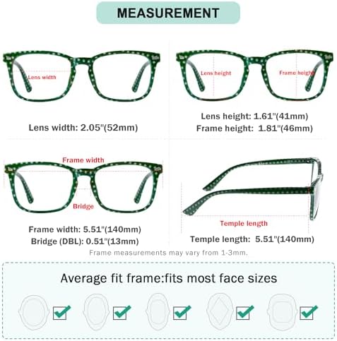 Eyekepper 4-Pack Reading Glasses Polka Dots Pattern Readers for Women Reading