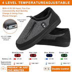 Foot Warmer, Kamlif Heated Slippers for Men Women, 5V Heating Pad, Rechargeable Electric Shoes Indoor House Shoes Plush Slip Outdoor Camping Feet Warmer with 5000 mAh Battery
