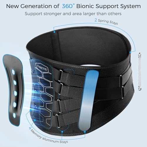 FREETOO Back Braces for Lower Back Pain Relief with Pulley System,Lumbar Support Belt for Men & Women with Lumbar Pad, Ergonomic Design and Soft Breathable 3D Knit Material,for Herniated Disc,Sciatica