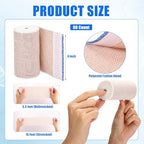 Nuogo 80 Pack 4 Inch Elastic Bandage Wrap Reusable Compression Bandage with Self Closure Athletic Stretchable Wrap for Legs Knees Ankles Wrists Elbows Shoulders Sports Medical Injury Recovery