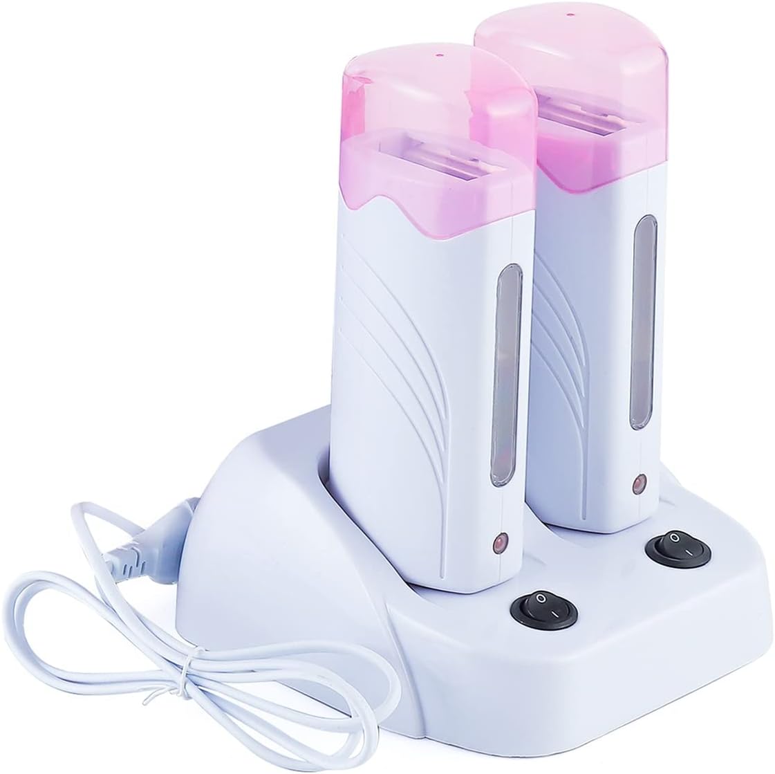 110V Roll On Wax Warmer for Hair Removal, Double Wax Roller Heater, Home Waxing Kit for Women and Men