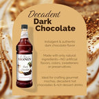 Monin - Dark Chocolate Syrup | Premium Syrup for Cocktails, Hot Drinks, Shakes & More | Clean Label, No Artificial Flavors, No Artificial Preservatives (BPA-Free Plastic Bottle, 1 Liter)