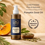 Pumpkin Seed Oil (Cucurbita pepo) 100% Natural Cold Pressed Carrier Oil for Hair, Skin, Massage, Nails | with Dispensing Pump 3.38 Fl Oz (100ml)