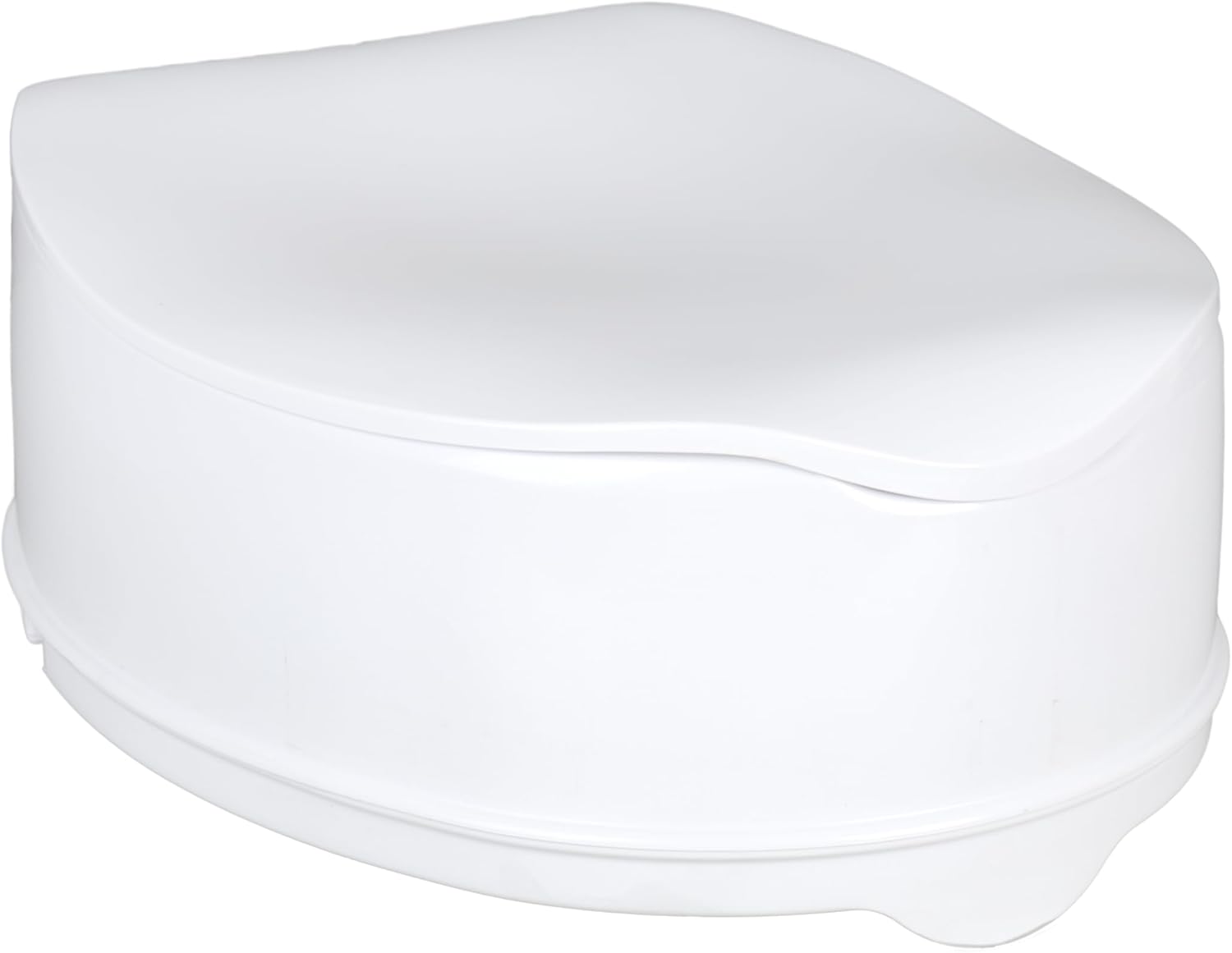 Homecraft Savanah Raised Toilet Seat with Lid, 6" Elevated Seat for Seniors, Universal Fit for Most Standard Toilets, Portable & Tool-Free, Seat Riser, Ergonomic Design, White