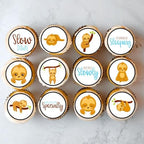 24 Sloth Cake Decorations, Cute Sloth Edible Cupcake Toppers - Stand Up Disc Wafer Cake Decorations, Rainforest Animal Jungle Baby Shower, 4cm / 1.5 Inch Wafer Card Discs UNCUT