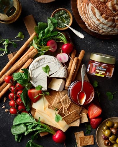 Tuscanini Hot Pepper Jam, 4.59 oz | Sweet & Savory Jam | Italian Gourmet Jam made with Calabrian Chili | Great as Bacon Jam | Kosher (including Passover)