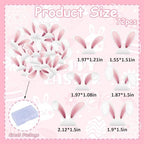 72PCS Edible Easter Bunny Ear Cupcake Toppers Wafer Paper Pink White Bunny Ear Cake Toppers Edible Rabbit Ears Cupcake Picks for Easter Theme Spring Birthday Baby Shower Party Supplies