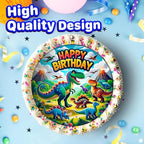 7.5x Inch Edible Cake Toppers – Dinosuar Themed Birthday Party Collection of Edible Cake Decorations