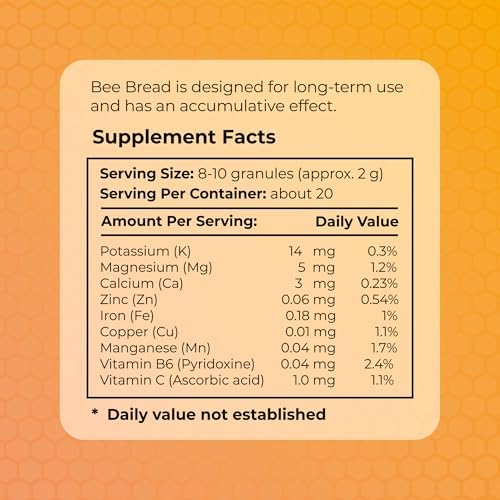Fresh Organic Bee Bread - 3.5 oz (100 g) Natural Fermented Pollen - Superfood for Immunity, Energy & Vitality Boost (Perga, Ambrosia)