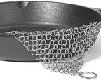 VALINK Cast Iron Skillet Cleaner, Stainless Steel Cast Iron Cleaner Scrubber for All Types of Skillet Griddles Cast Iron Pans Grills Dutch Ovens