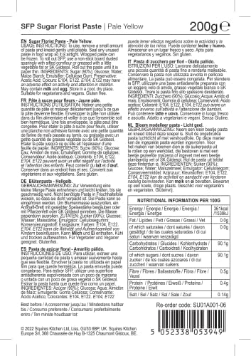 Squires Kitchen 200g Ready Made Sugar Florist Paste - Yellow