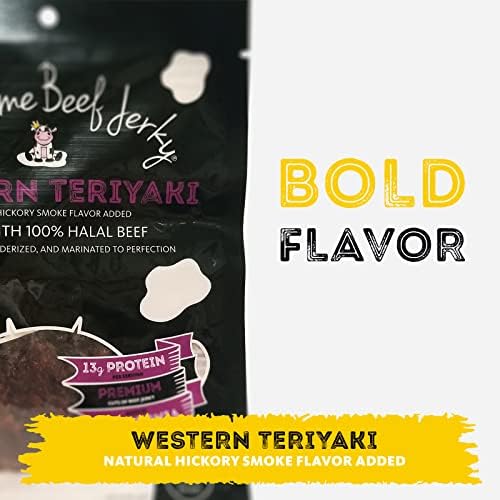 Supreme Beef Jerky, Halal Beef Jerky, Zabiha Halal Certified Beef, Handcrafted Gourmet Meat Snacks, 2.5 oz Western Teriyaki, 2.5 Ounce, Pack of 1