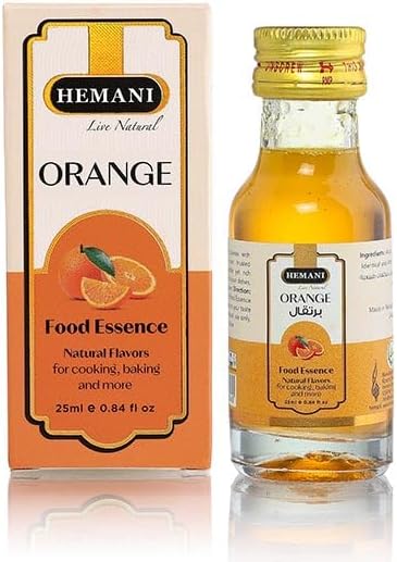 Hemani Orange Food Essence 25mL - Alcohol-Free Orange Flavoring for Baking, Drinks & Desserts