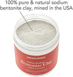 Pure Body Naturals Bentonite Clay Powder for DIY Detox Body & Face Mask, Pure Indian Healing Clay for Deep Pore Cleansing and Armpit Detox for Women, (8.0 oz)