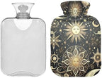 Sun Moon and Stars Hot Water Bottle Water Heating Pad Hot Water Bag for Neck, Shoulder and Menstrual Cramps, 2L