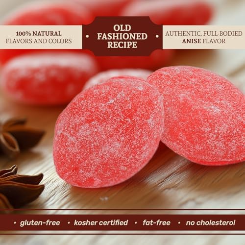 Old Fashioned Hard Candy 14 oz – ANISE Natural Flavor, Bulk, Fresh & Delicious, Sanded Candy Drops (65 pieces), Fat & Gluten Free