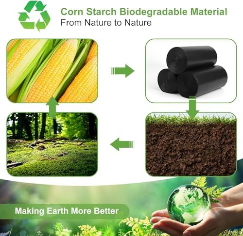 100 Portable Toilet Bags, Drawstring Biodegradable Camping Potty Bags 8 Gallon Waste Bags for 5-8 Gallon Bucket Toilet Adults Outdoor Camping Car